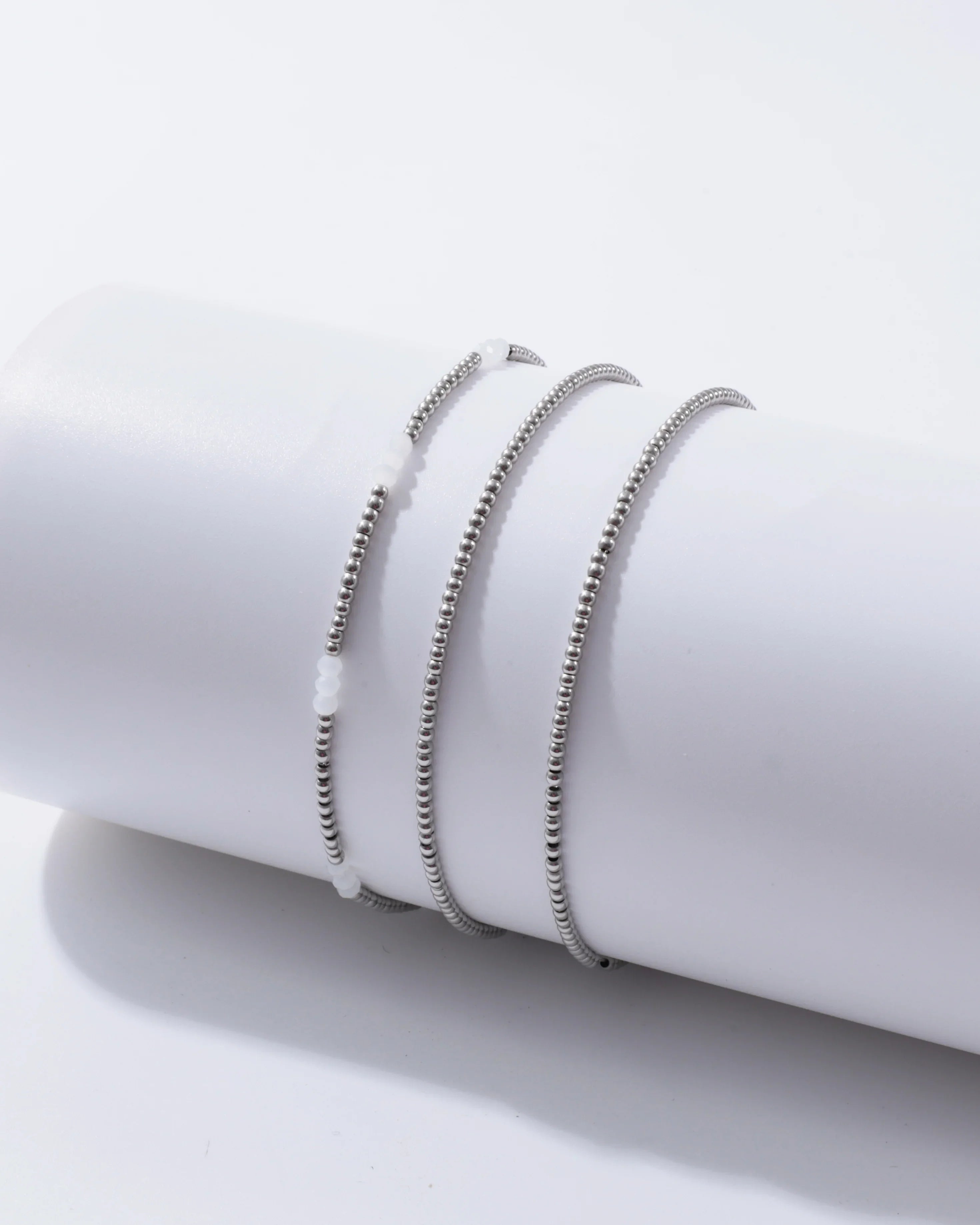Ball Bracelet Moonstone- set of 3