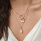 Baguette Necklace Green Onyx