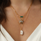 Baguette Necklace Green Onyx