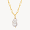 Baroque Pearl Paperclip Necklace