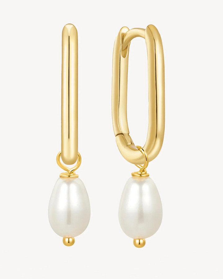 Oval Hoops with Freshwater Pearl