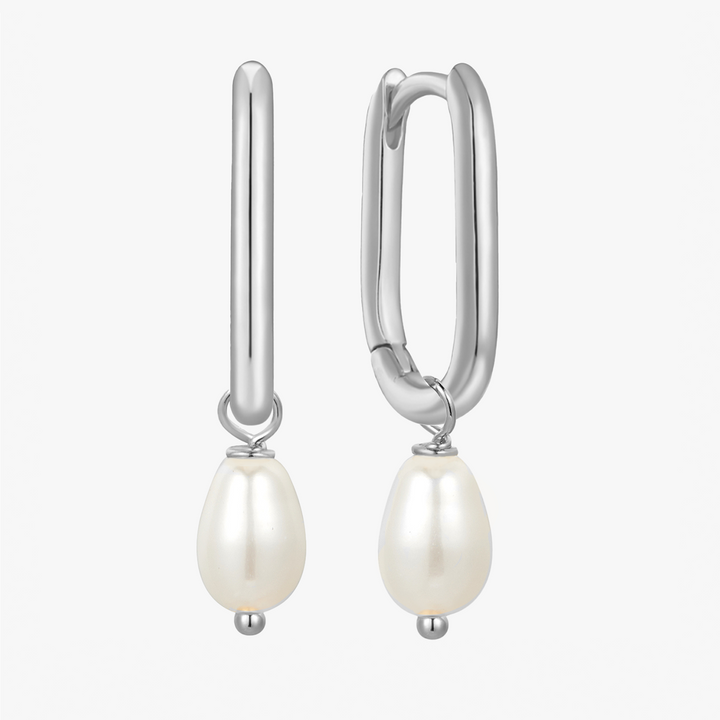 Oval Hoops with Freshwater Pearl
