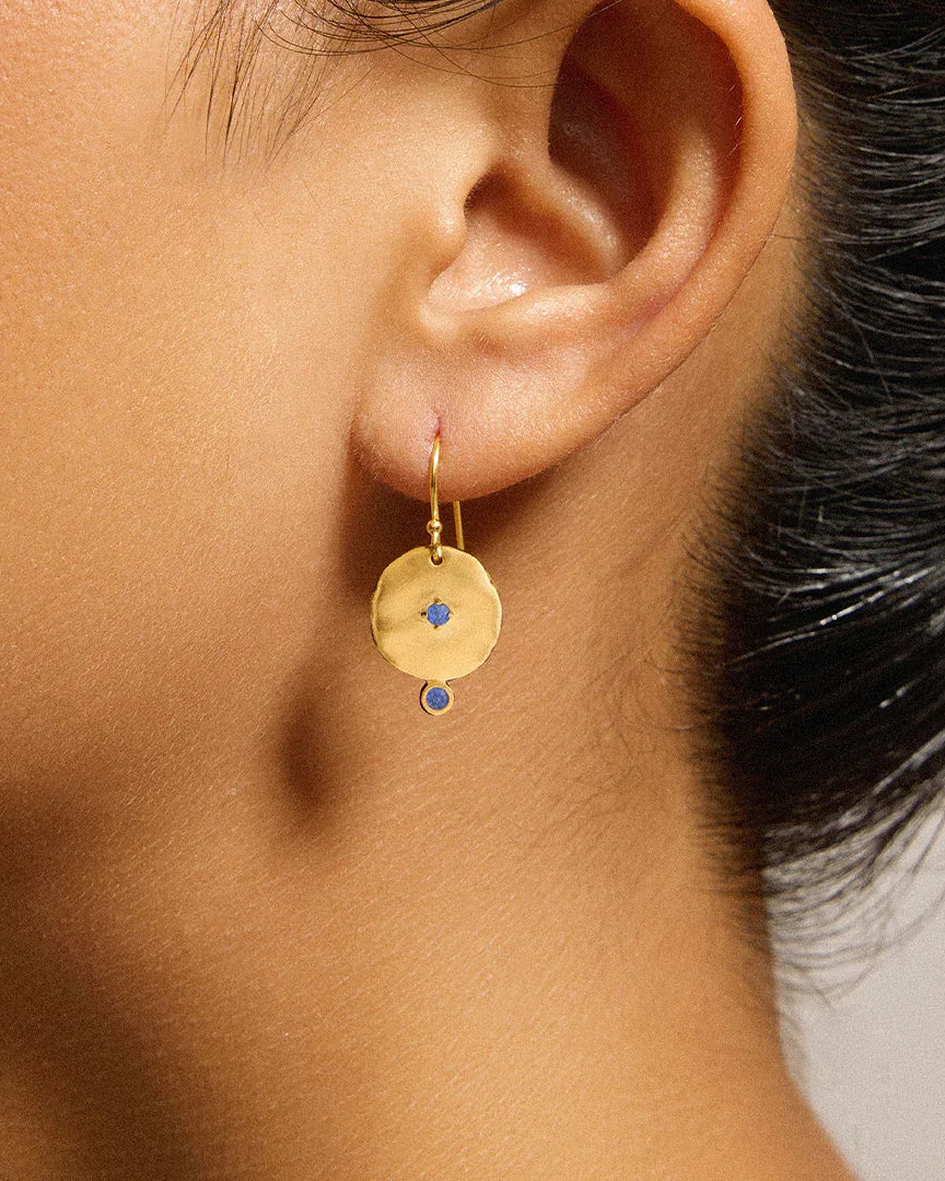 Goddess Blue Sapphire Earring close-up detail