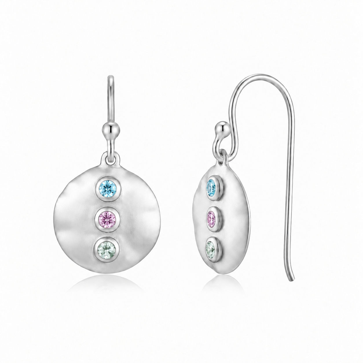 Thea Earrings Aqua, Rhodolite, Tourmaline