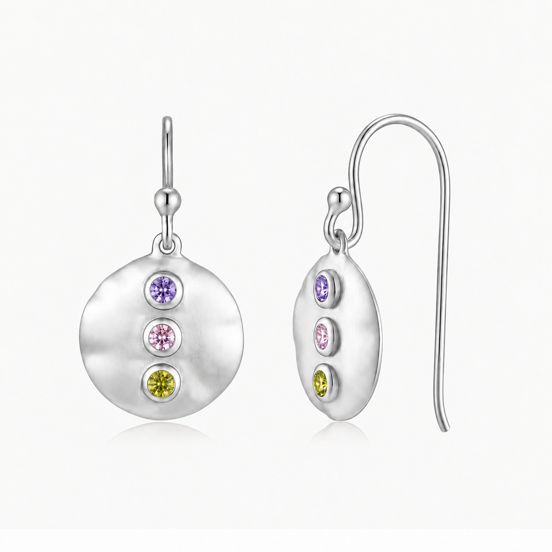 Thea Earrings Amethyst, Pink, Olive