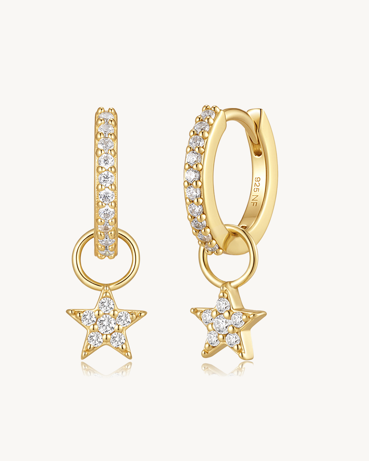 Star Pavé Hoops