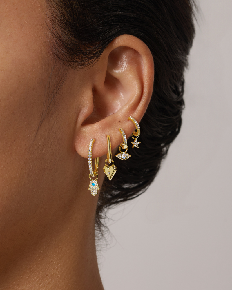 Evil Eye Pavé Hoops