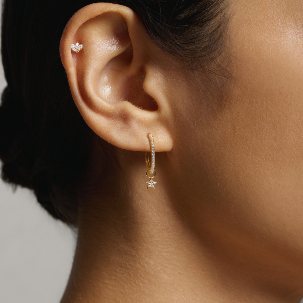 Star Pavé Hoops - Statement