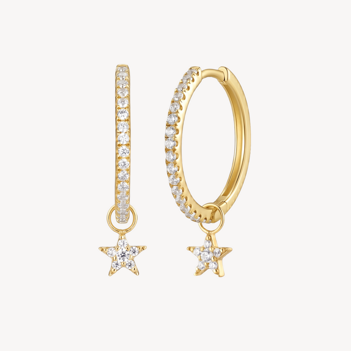 Star Pavé Hoops - Statement