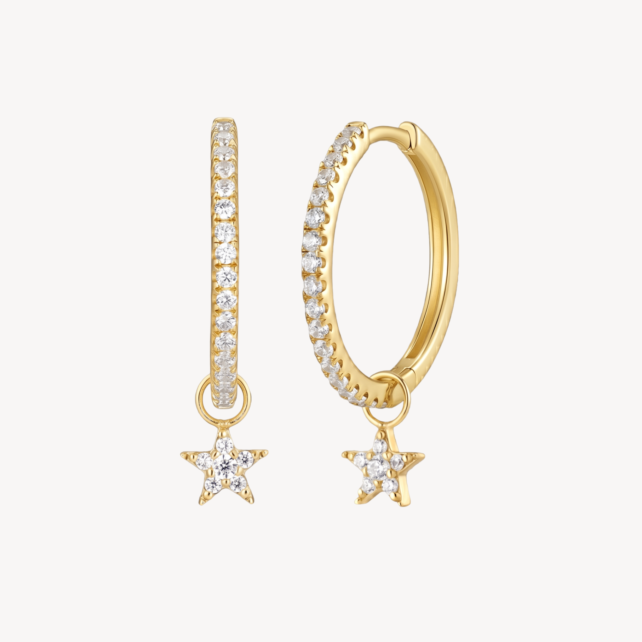 Star Pavé Hoops - Statement