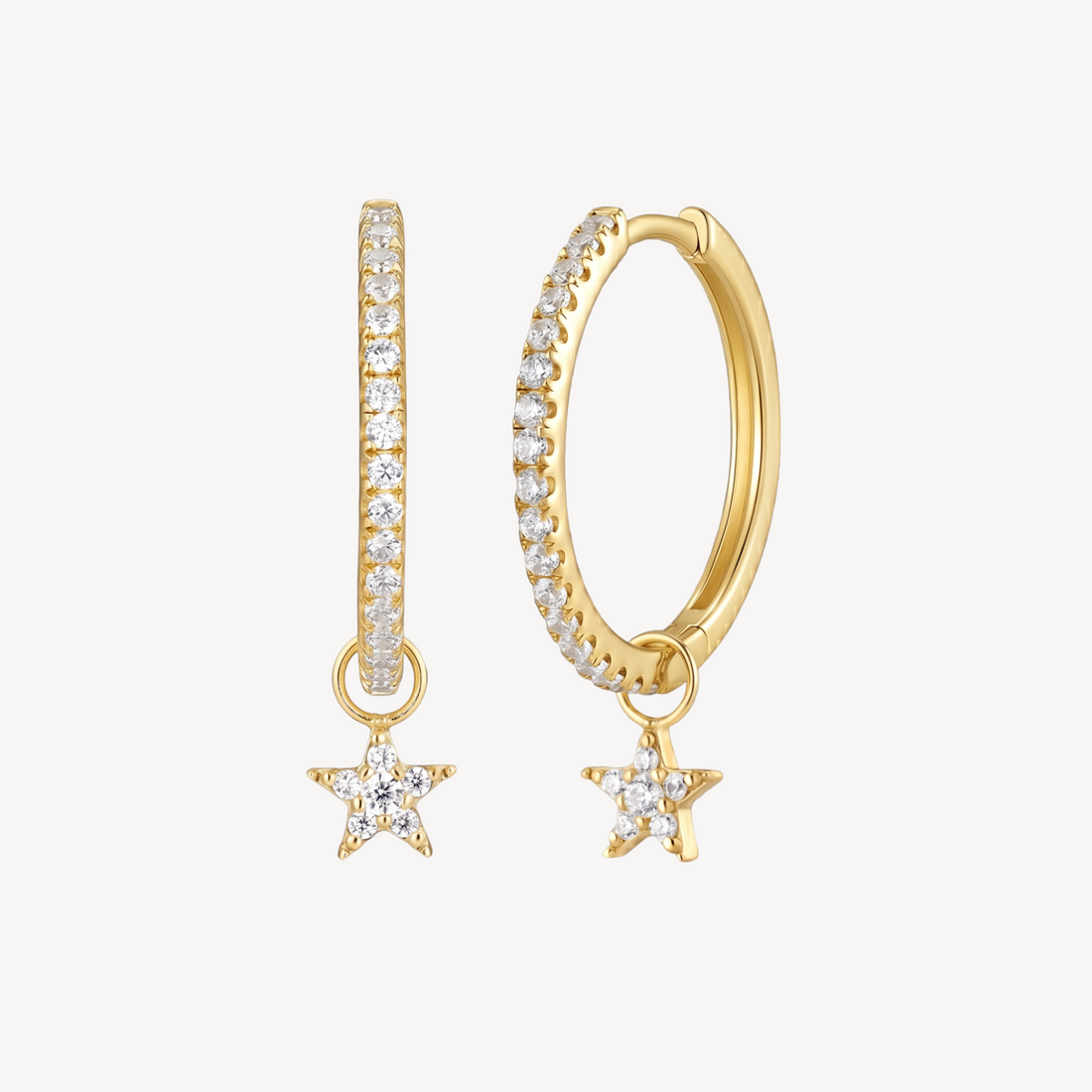 Star Pavé Hoops - Statement