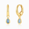 Teardop Hoop - Blue CZ