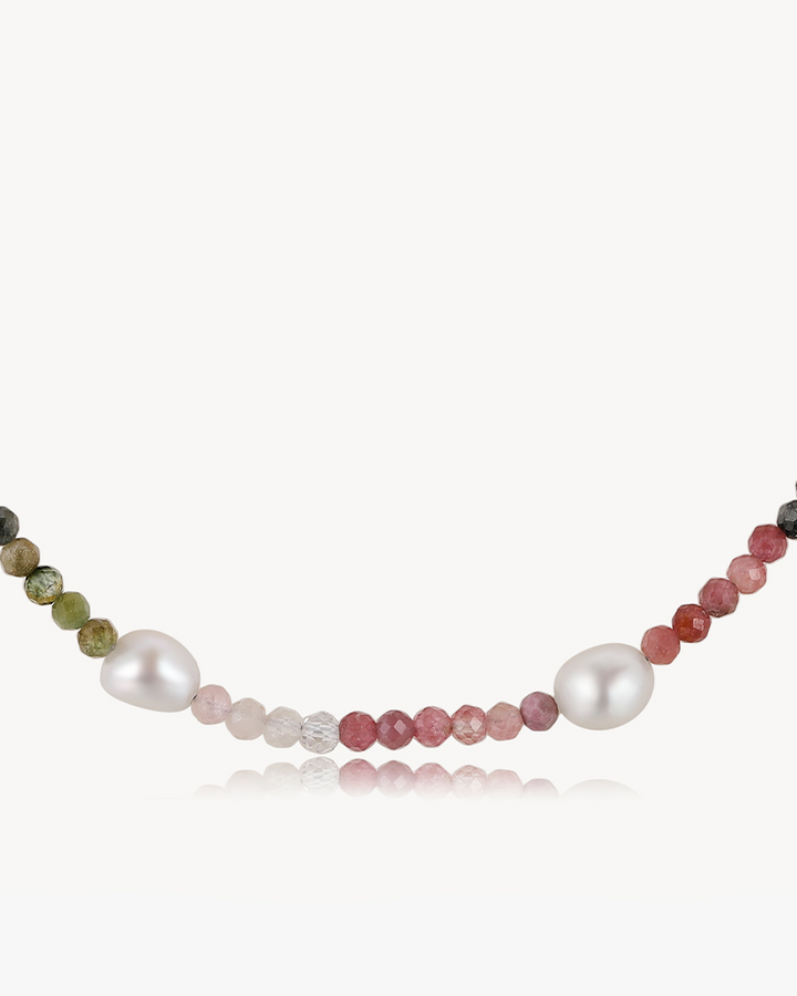 Tourmaline Pearl Gemstone Necklace