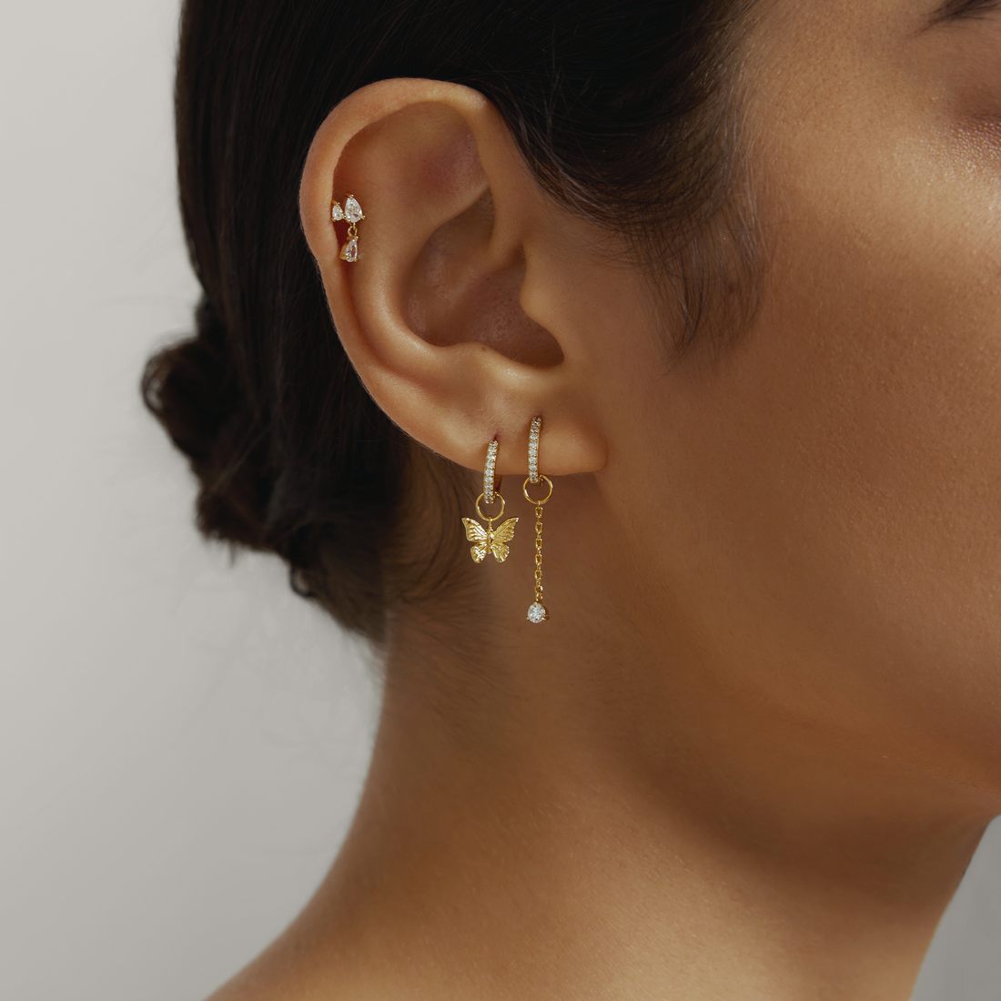 Butterfly Pavé Hoops
