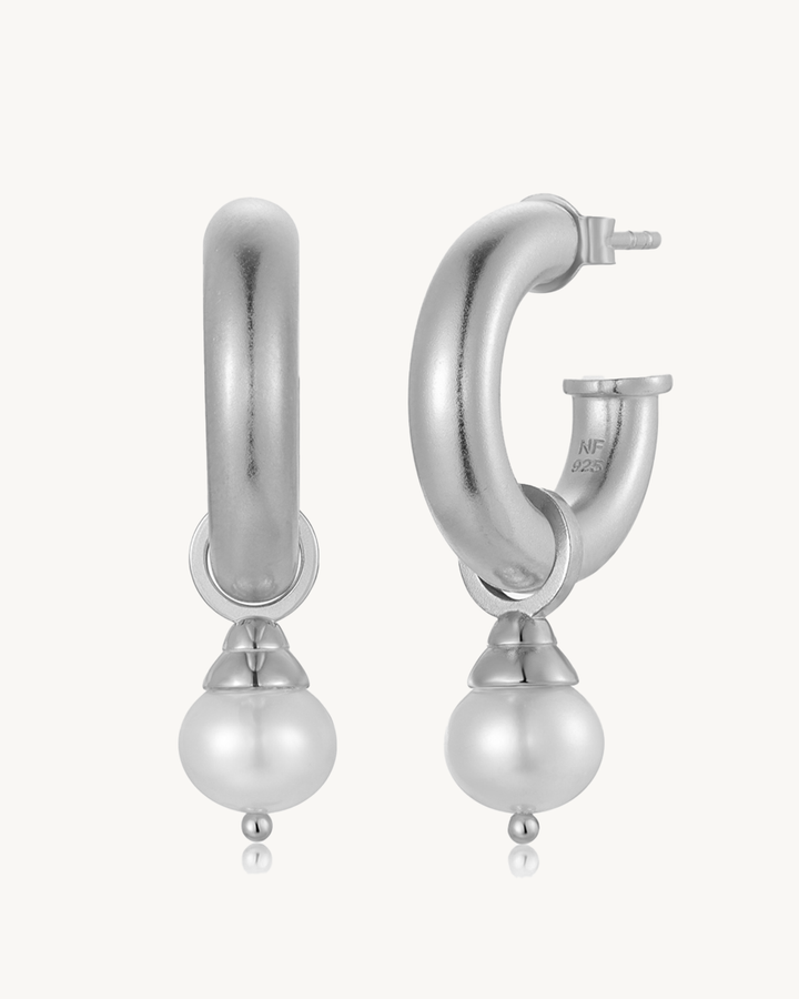 Tube Hoops Freshwater Pearl
