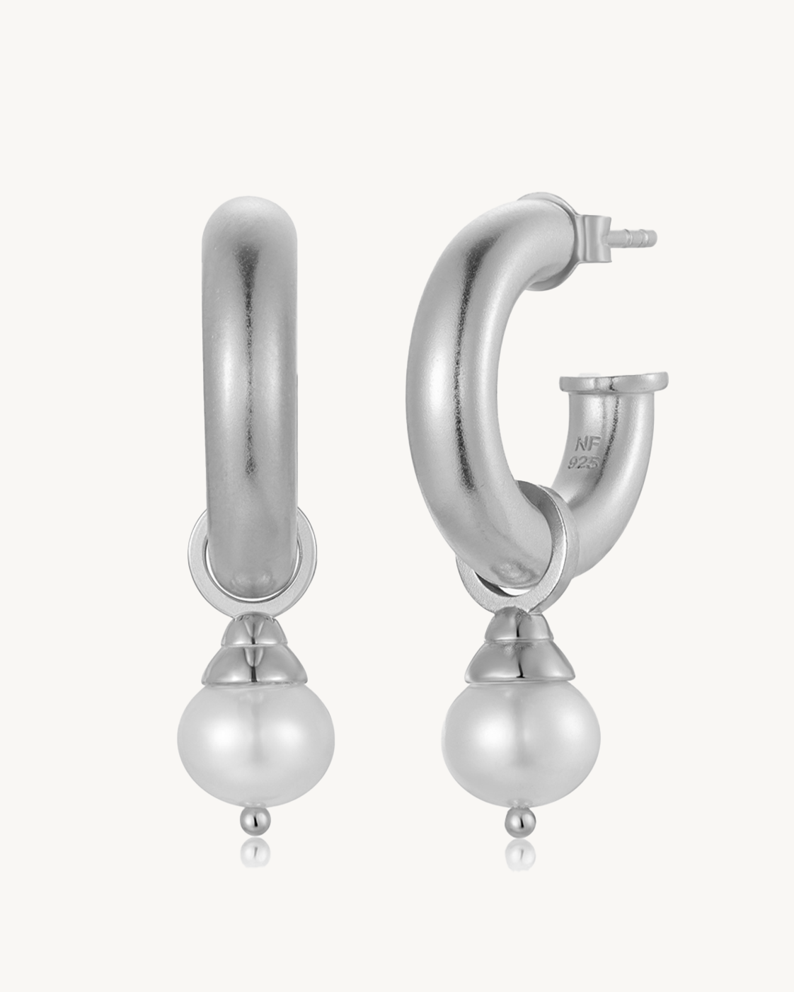 Tube Hoops Freshwater Pearl