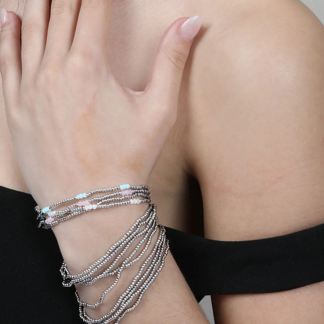 Ball Bracelet Moonstone- set of 3