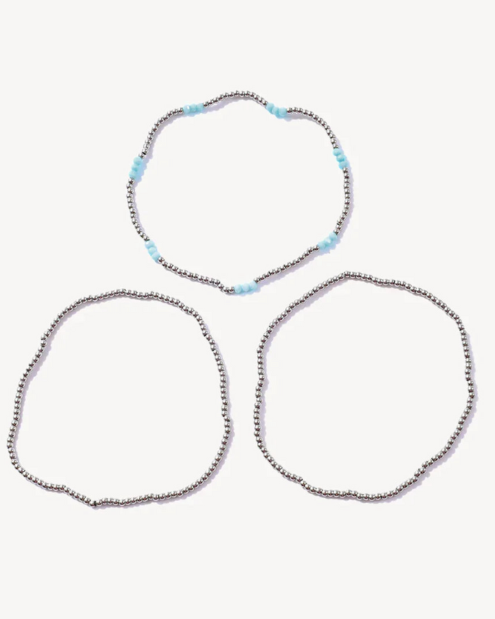 Ball Bracelet Blue- set of 3