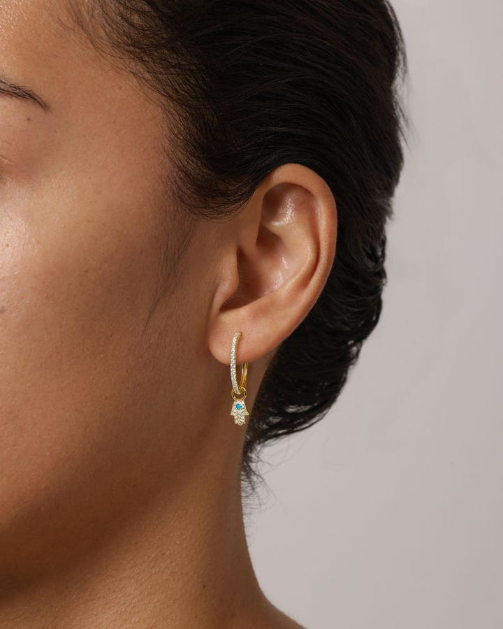 Hand Pavé Hoops - Statement