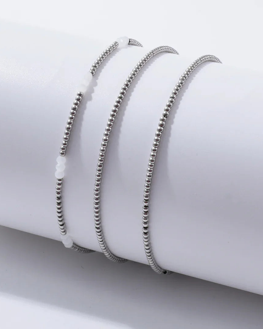 Ball Bracelet Moonstone- set of 3