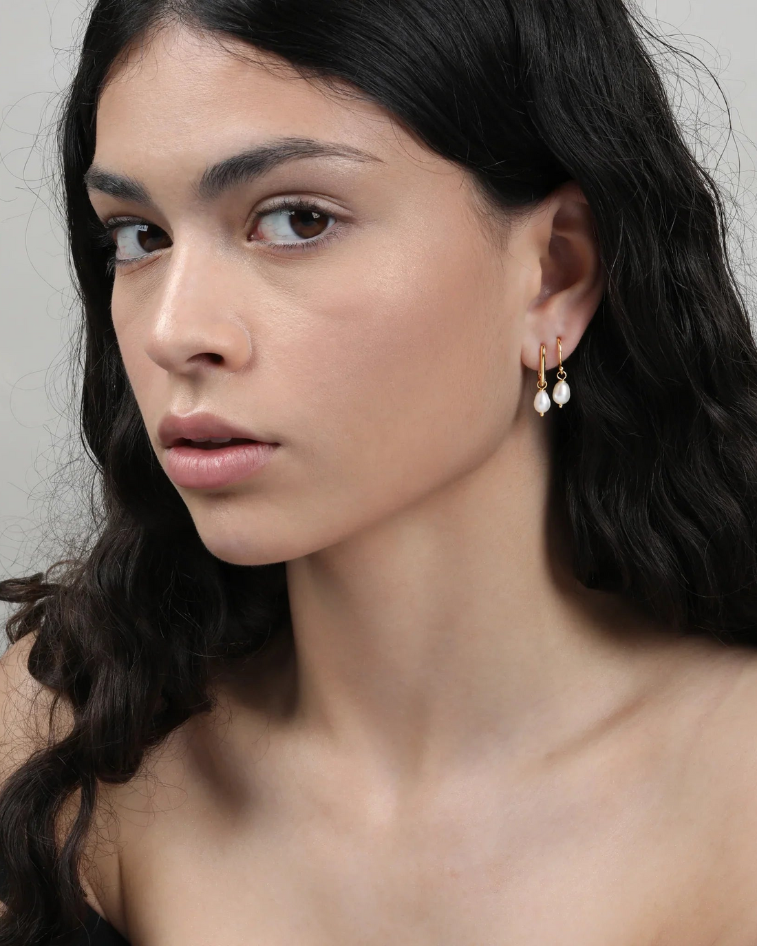 Oval Hoops with Freshwater Pearl