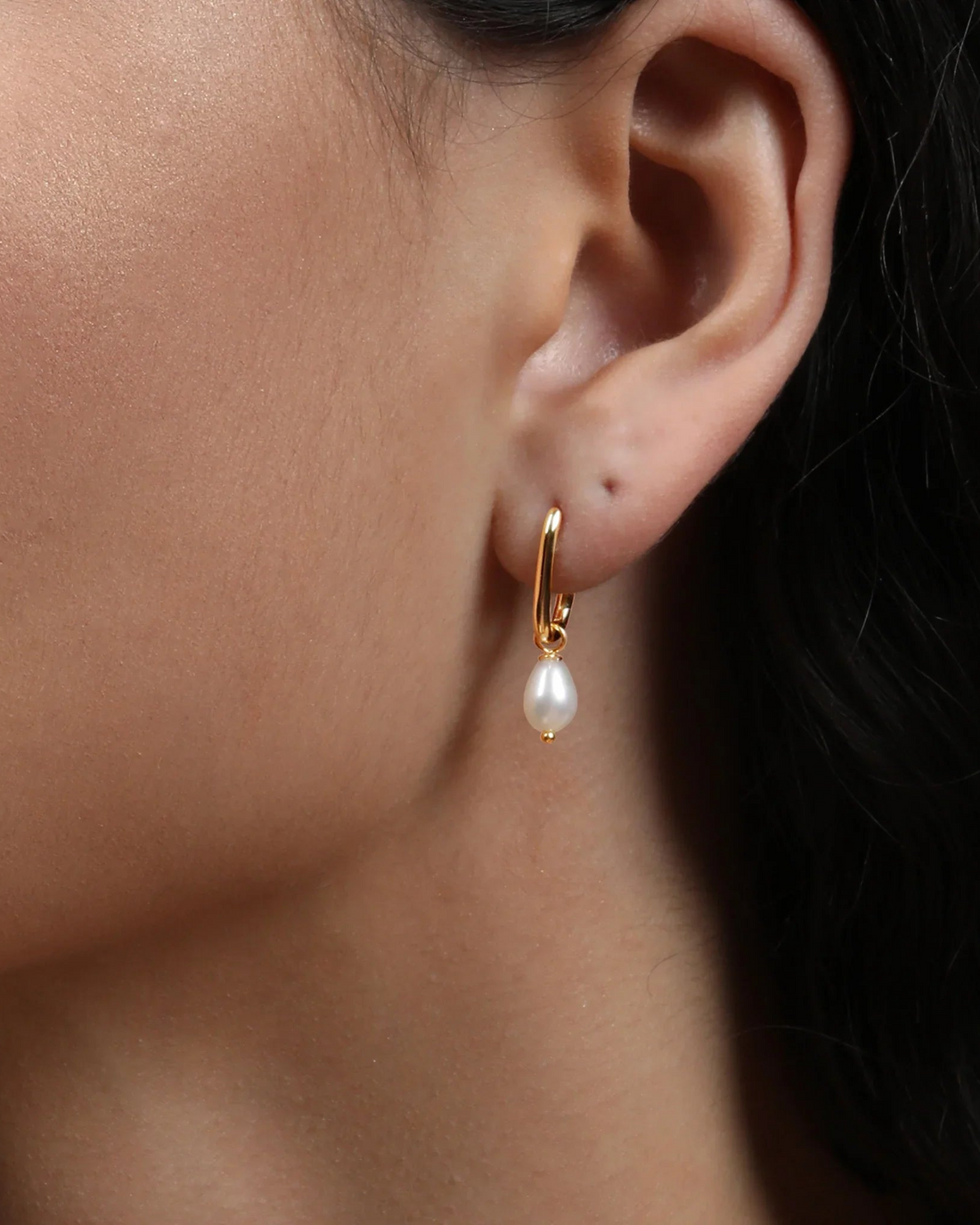Oval Hoops with Freshwater Pearl