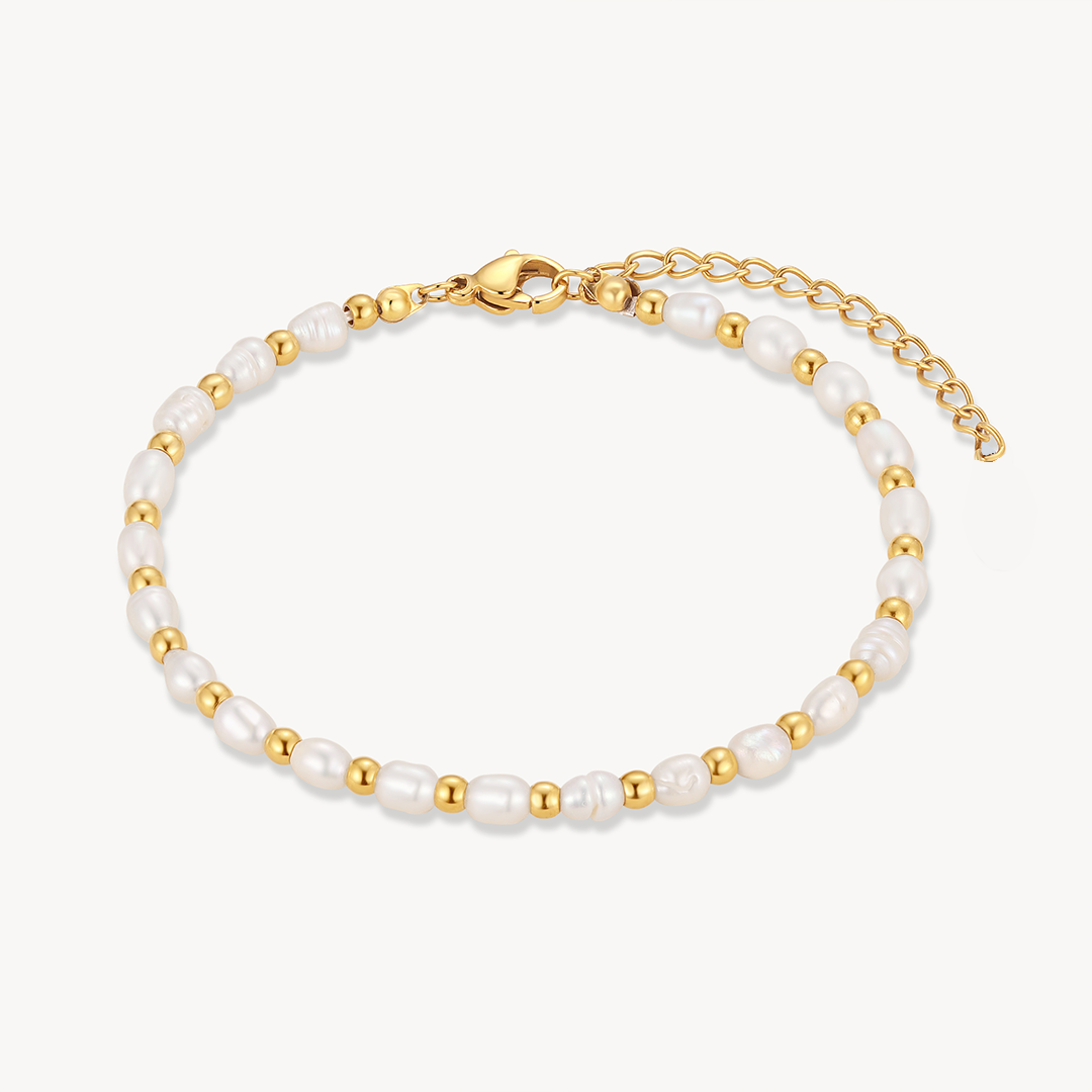 Bundle 9- Hammered Gold Cuff, Freshwater Pearl Hoop, Freshwater Pearl BRC
