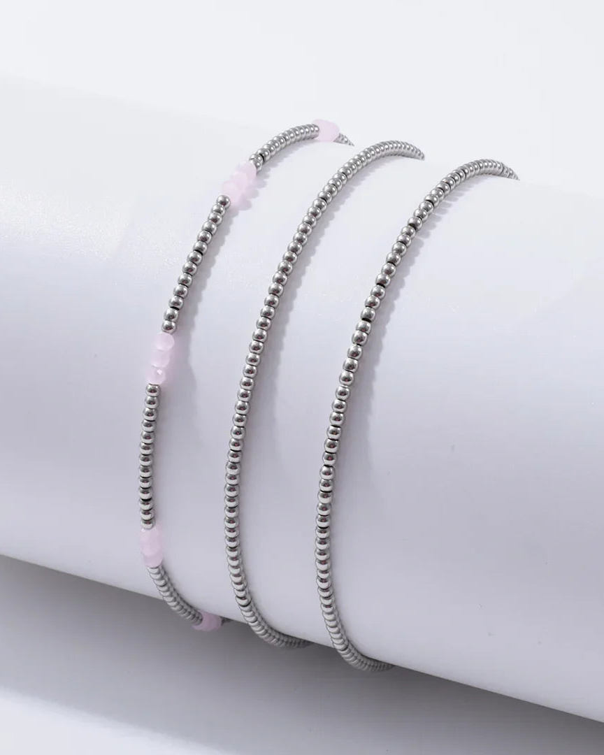 Ball Bracelet Rose- set of 3