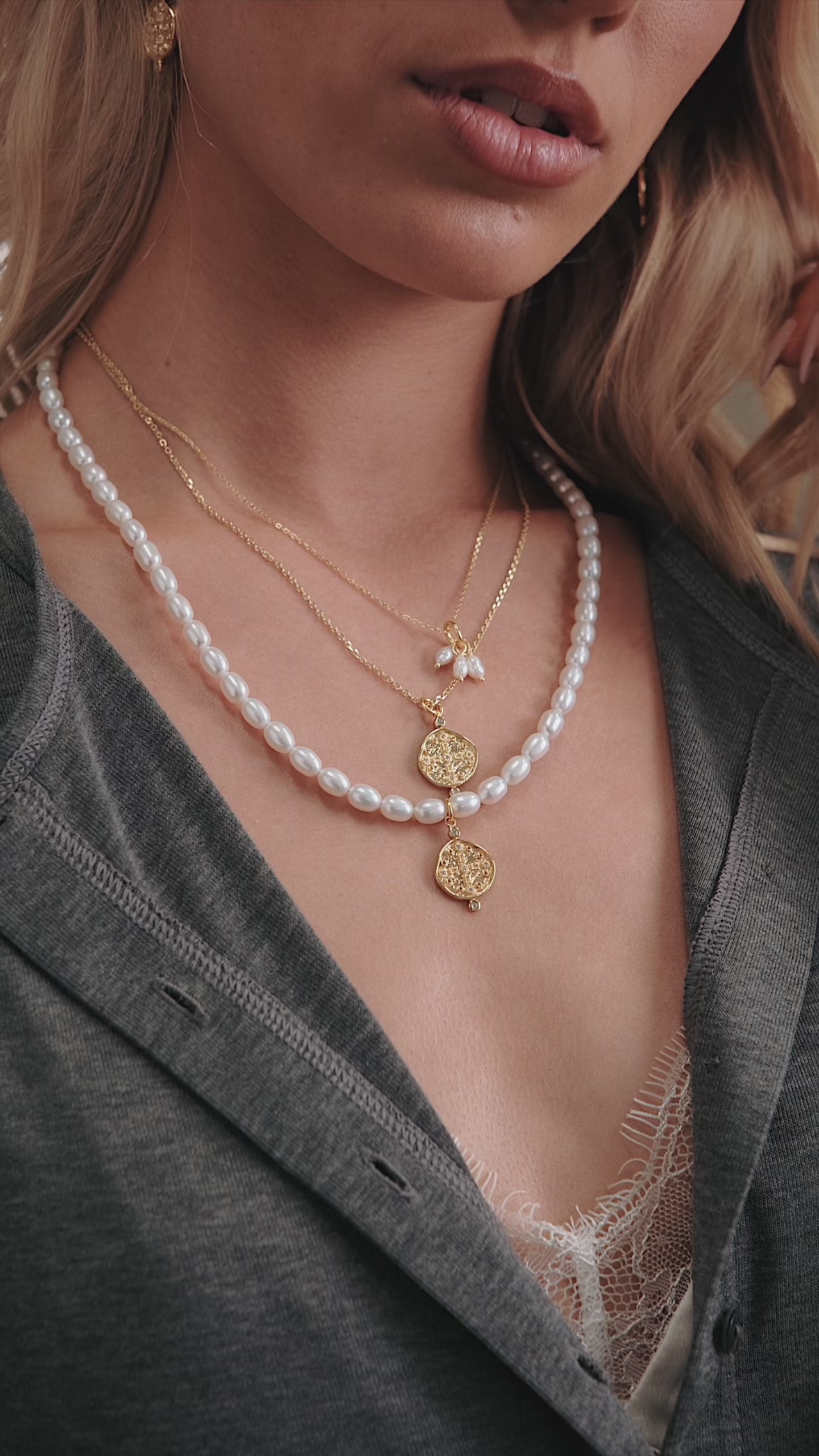 Earth Coin Pearl Necklace