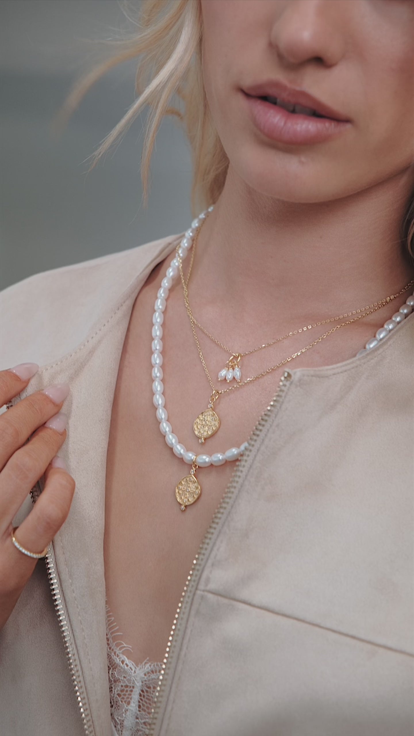 Earth Coin Pearl Necklace