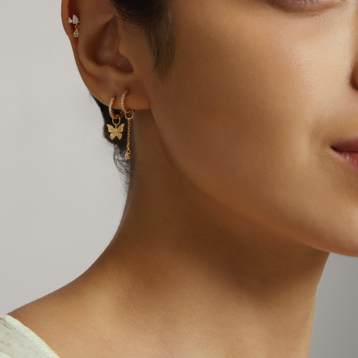 Butterfly Pavé Hoops
