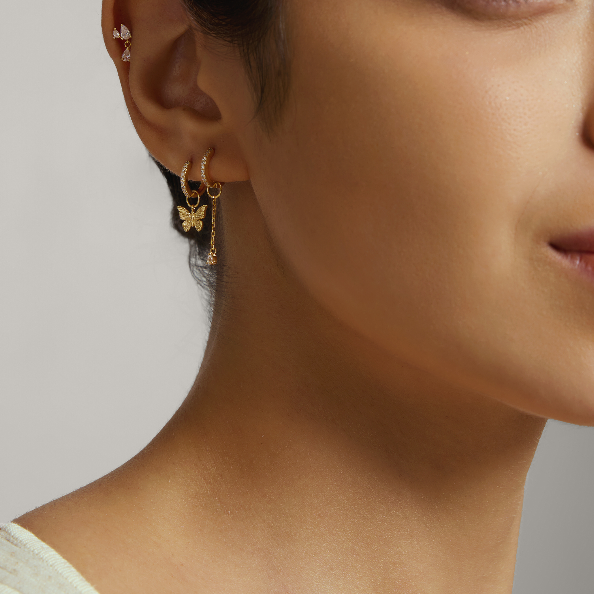 Butterfly Pavé Hoops