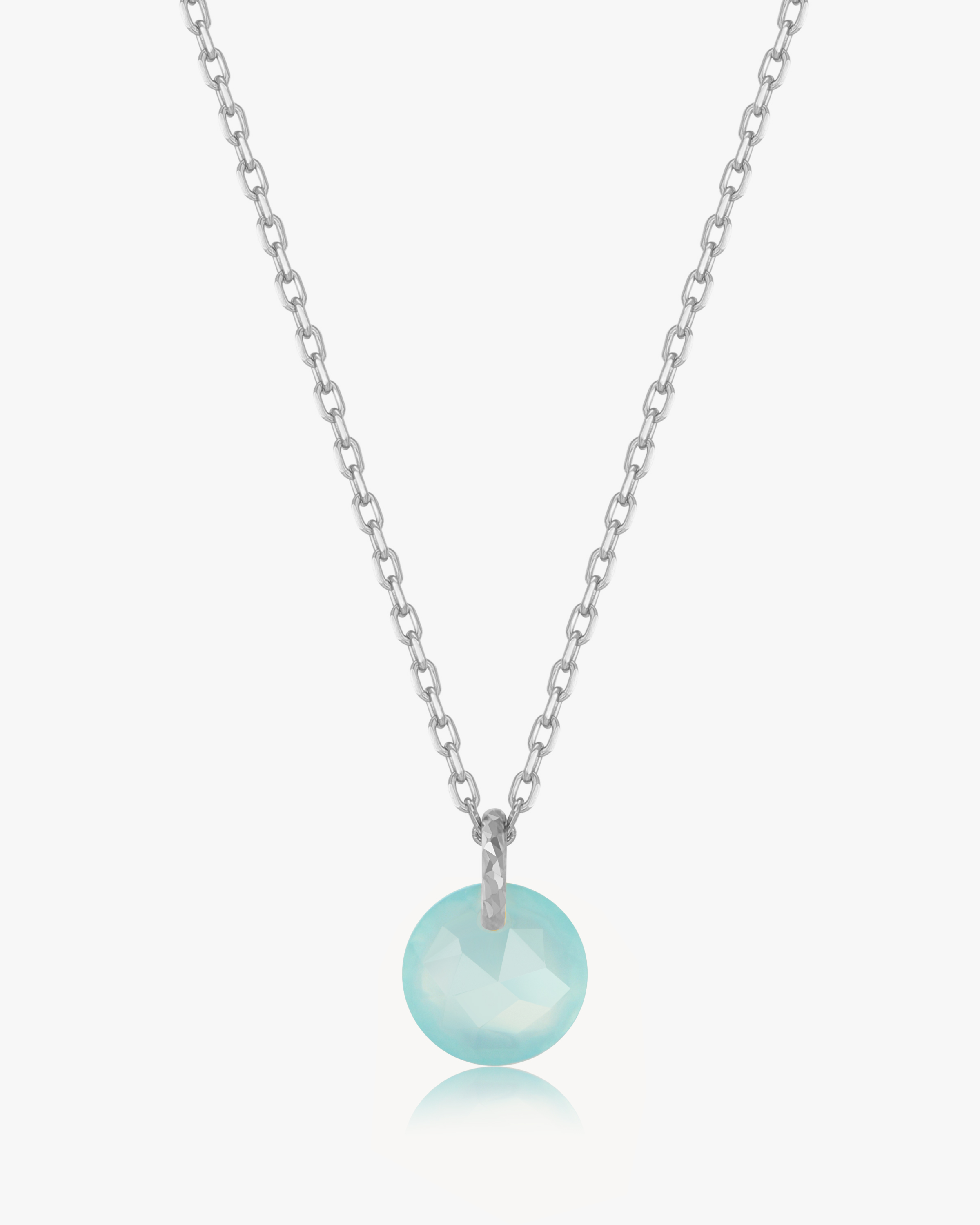 Aqua Chalcedony Drop Necklace