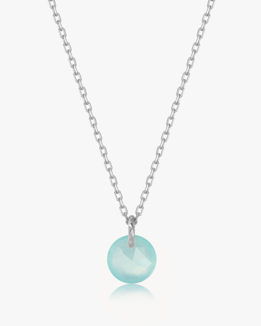 Aqua Chalcedony Drop Necklace
