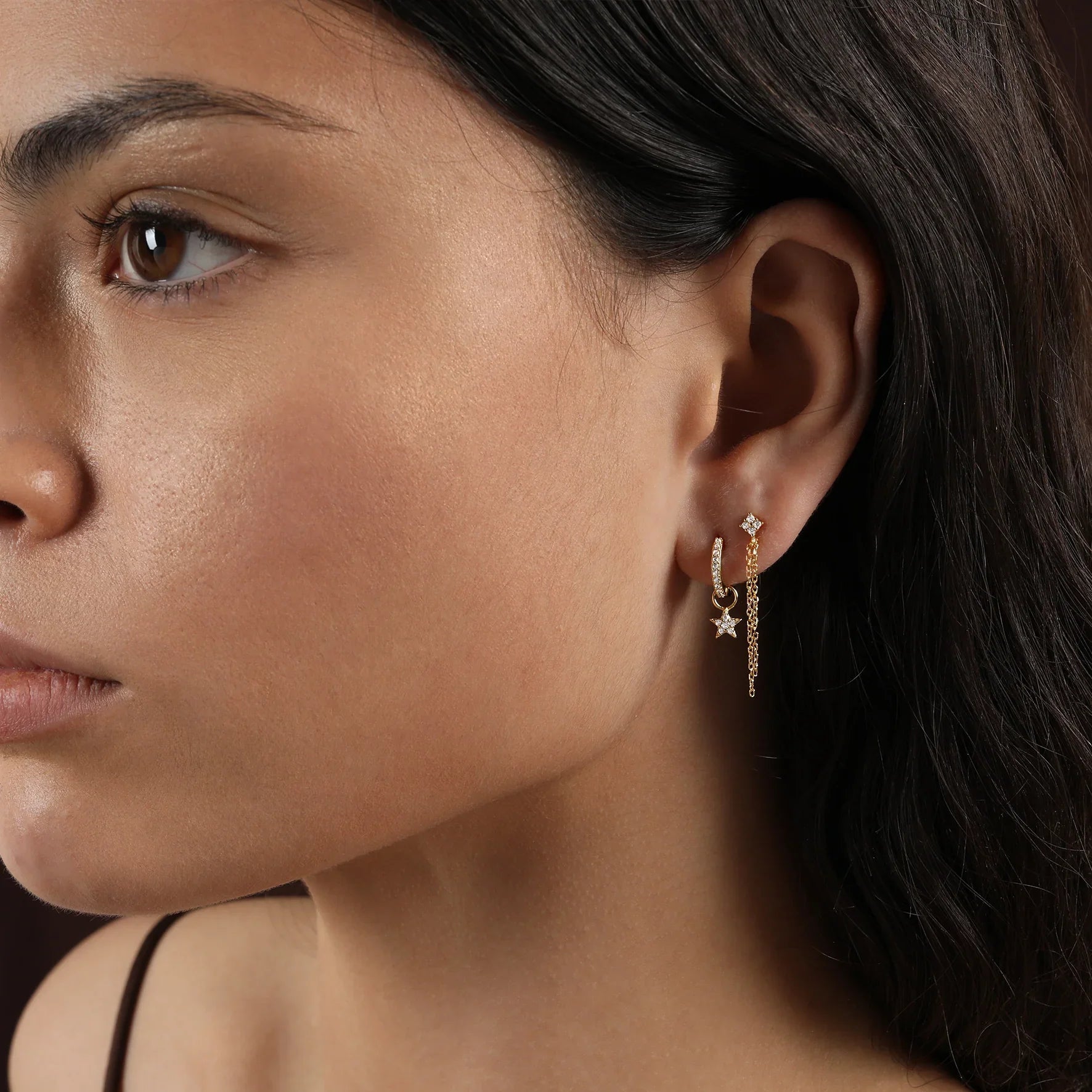 Star Pavé Hoops
